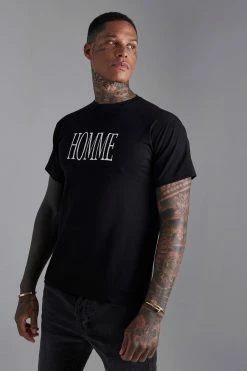 Cheap 🔥 Slim Fit Embroidered Slogan T-shirt White 👏