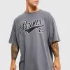 Promo ✨ Oversized Bronx Print T-shirt Charcoal 👏