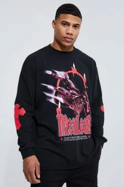 Discount 🧨 Oversized Meatloaf Long Sleeve T-shirt Black 🛒
