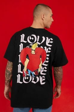 Best reviews of 🧨 Oversized Johnny Bravo Love T-shirt Black 🌟