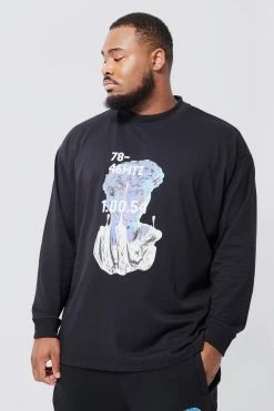 Top 10 😀 Plus Oversized Heat Sense Long Sleeve T-shirt Black 🔥