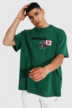 Outlet ❤️ Oversized Ofcl 13 Varsity T-shirt Green ✨