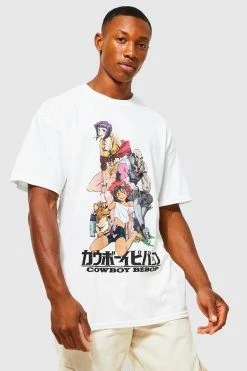 Promo ⭐ Oversized Cowboy Bepop License T-shirt White 👍