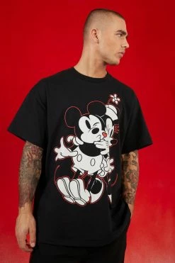 Wholesale 🎉 Oversized Mickey & Minnie T-shirt Black ✔️