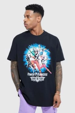 Cheap ⭐ Oversized Power Rangers License T-shirt Black 👏