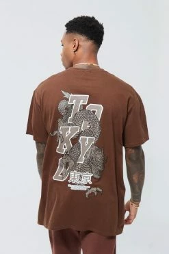 Flash Sale 😀 Oversized Limited Graphic Print T-shirt Chocolate ✔️