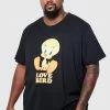 Promo 👏 Plus Tweetie Pie Valentine License T-shirt Black 🥰 -boohooMAN Shop unnamed file 159