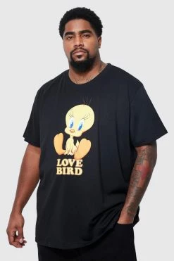 Promo 👏 Plus Tweetie Pie Valentine License T-shirt Black 🥰
