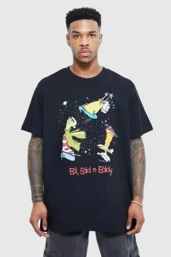 Best deal 🎉 Oversized Ed Edd & Eddy License T-shirt Black 🧨