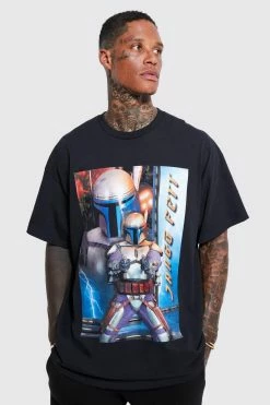Outlet 👏 Oversized Jango Fett License T-shirt Black 🧨