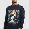Promo 👏 Oversized Def Leppard Long Sleeve T-shirt Black 🔥