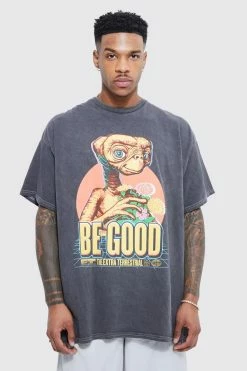 Coupon 😀 Oversized Et Overdye License T-shirt Charcoal 👍