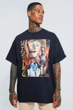 Discount 🎁 Oversized Star Wars C-3po License T-shirt Black 🔔
