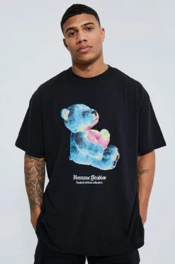 Best reviews of 🥰 Oversized Heat Teddy Graphic T-shirt Black 🥰