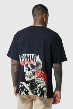 Best deal 👍 Oversized Skeleton Graphic T-shirt Black 🤩