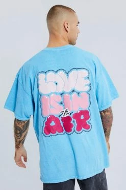 Outlet ✔️ Washed Bubble Puff Print T-shirt Blue 👏