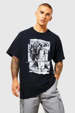 Budget ⌛ Oversized Photographic Statue T-shirt Black 👏