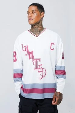 Wholesale 🤩 Oversized Limited Hockey Mesh Jersey Top White 🌟