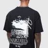 Flash Sale 🛒 Oversized Extended Neckline Graphic T-shirt Black 😍 -boohooMAN Shop unnamed file 189