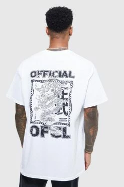 Best Sale 🥰 Oversized Dragon Graphic T-shirt White ⭐