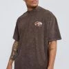 Top 10 🎁 Oversized Skate Graphic Washed T-shirt Chocolate 👏 -boohooMAN Shop unnamed file 194