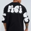 Deals 🤩 Oversized Bubble Puff Print T-shirt Black 🧨