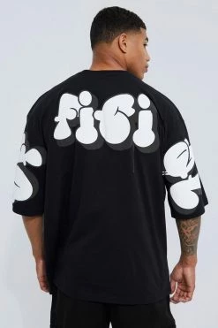 Deals 🤩 Oversized Bubble Puff Print T-shirt Black 🧨