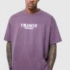 Flash Sale 😉 Oversized Valencia Print T-shirt Violet 👍 -boohooMAN Shop unnamed file 212