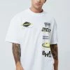 Promo 🎁 Oversized Extended Neck Bhm Moto Print T-shirt White 😍 -boohooMAN Shop unnamed file 221