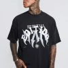 Promo ✨ Oversized Grunge Graphic T-shirt Black 🧨 -boohooMAN Shop unnamed file 231