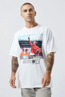 Top 10 🛒 Oversized Shoot Football License T-shirt White 💯