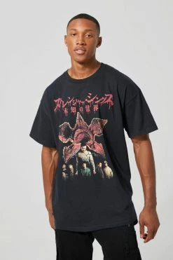 Cheap 🥰 Oversized Stranger Things License T-shirt Black 💯