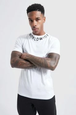 Brand new 🧨 Slim Fit Graffiti Graphic Neck T-shirt White 😀