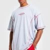 Buy ⭐ Official Oversized Contrast Stitch T-shirt Grey Marl 🌟 -boohooMAN Shop unnamed file 268