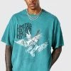 Cheap ⌛ Oversized Overdyed Dove Graphic T-Shirt Green 😉 -boohooMAN Shop unnamed file 27