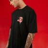 Best reviews of 💯 Oversized Extended Neck Cherry Print T-shirt Black 🔔 -boohooMAN Shop unnamed file 274