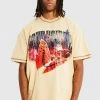 Best Pirce 🧨 Oversized Contrast Stitch Graphic T-shirt Sand 🧨