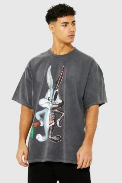 Brand new 🥰 Oversized Bugs Bunny Skeleton License T-shirt Charcoal 🎁