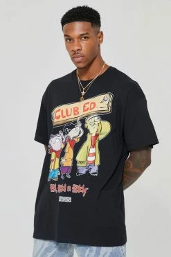 Promo 🧨 Oversized Ed Edd & Eddy License T-shirt Black 😉