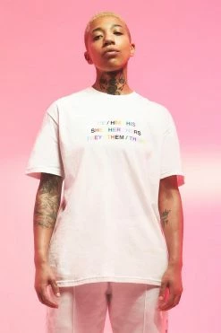 Best deal 🔔 Pride Pronouns T-shirt White 😀