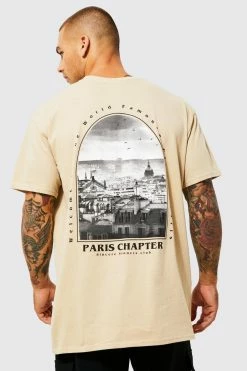 Discount ❤️ Oversized Paris Photographic T-shirt Sand ⌛