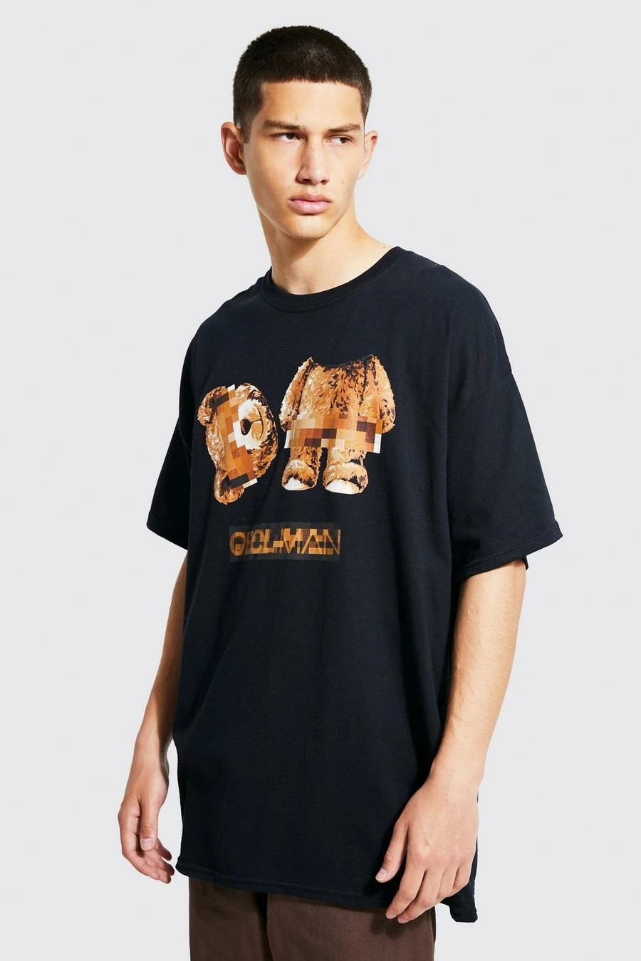 Promo โ Oversized Blurred Teddy T-shirt Black ๐ 3 Promo โ Oversized Blurred Teddy T-shirt Black ๐