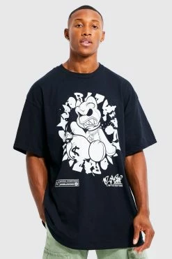 Promo ❤️ Oversized Evil Teddy Graphic T-shirt Black 💯