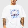 Promo 😍 Oversized Extended Neck Graphic T-shirt White 🧨 -boohooMAN Shop unnamed file 325
