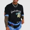 Brand new ⌛ Oversized Heavyweight Slogan Tie Dye T-shirt Blue 👏 -boohooMAN Shop unnamed file 33