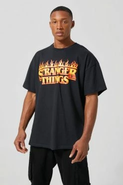 Coupon ✨ Oversized Stranger Things License T-shirt Black 💯