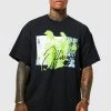 Coupon 🥰 Oversized Graffiti Graphic T-shirt Black 💯 -boohooMAN Shop unnamed file 339