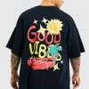Best deal 🔔 Oversized Good Vibes Only Graphic T-shirt Black 👏 -boohooMAN Shop unnamed file 341
