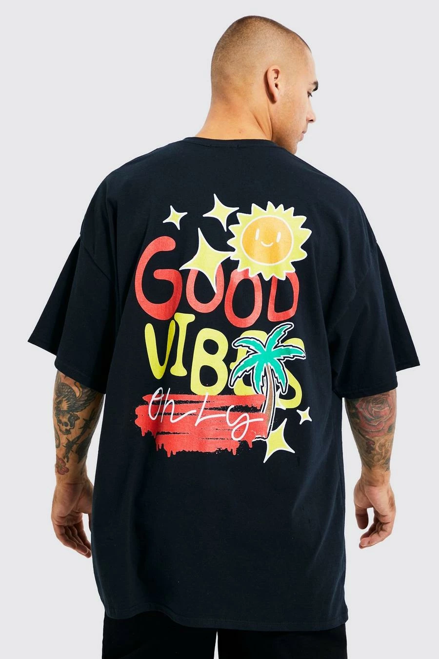 Best deal ๐ Oversized Good Vibes Only Graphic T-shirt Black ๐ 3 Best deal ๐ Oversized Good Vibes Only Graphic T-shirt Black ๐