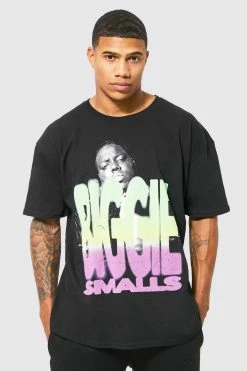 Best Sale 🔥 Oversized Biggie Gradient License T-shirt Black 🎁